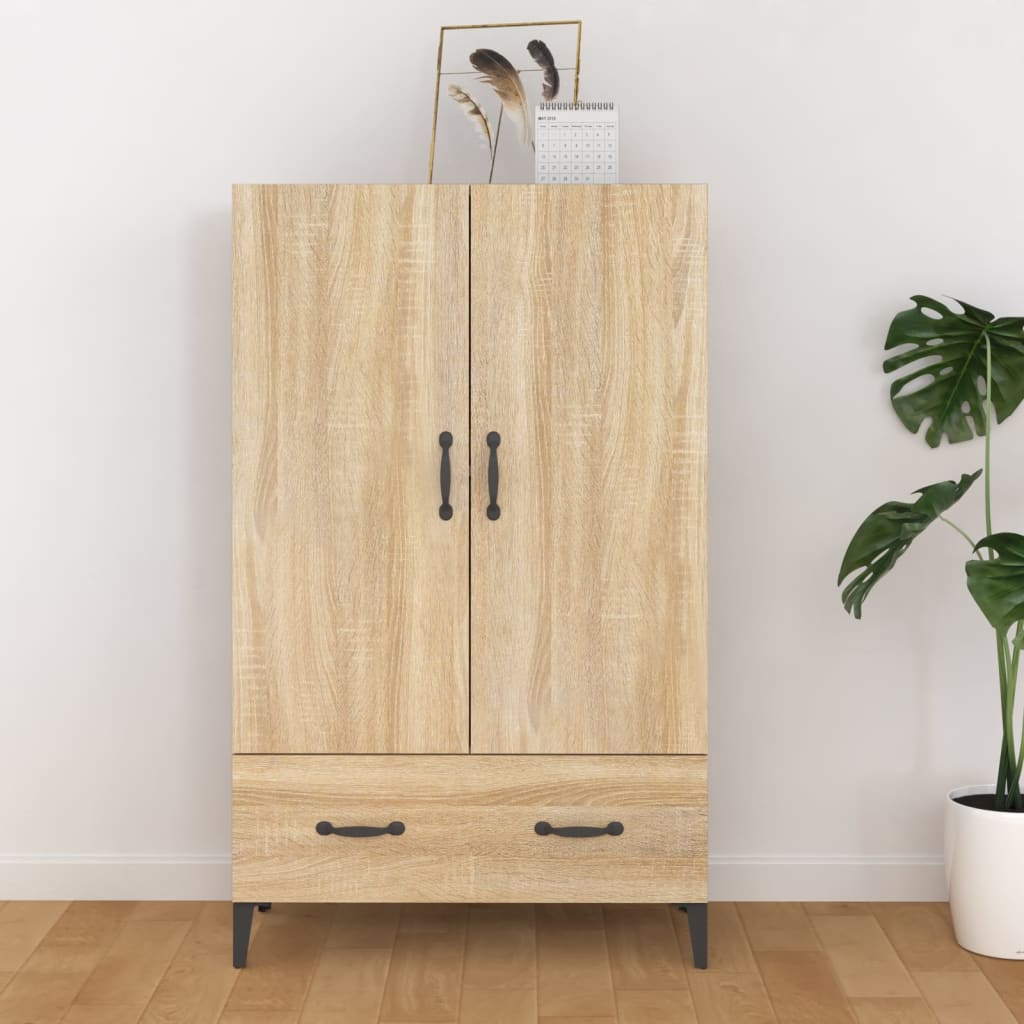 vidaXL Hoge kast 70x31x115 cm bewerkt hout wit
