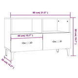 vidaXL Tv-meubel 80x36x50 cm bewerkt hout wit