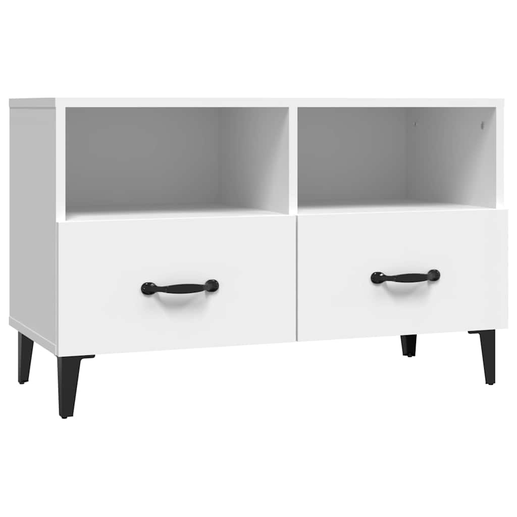 vidaXL Tv-meubel 80x36x50 cm bewerkt hout wit