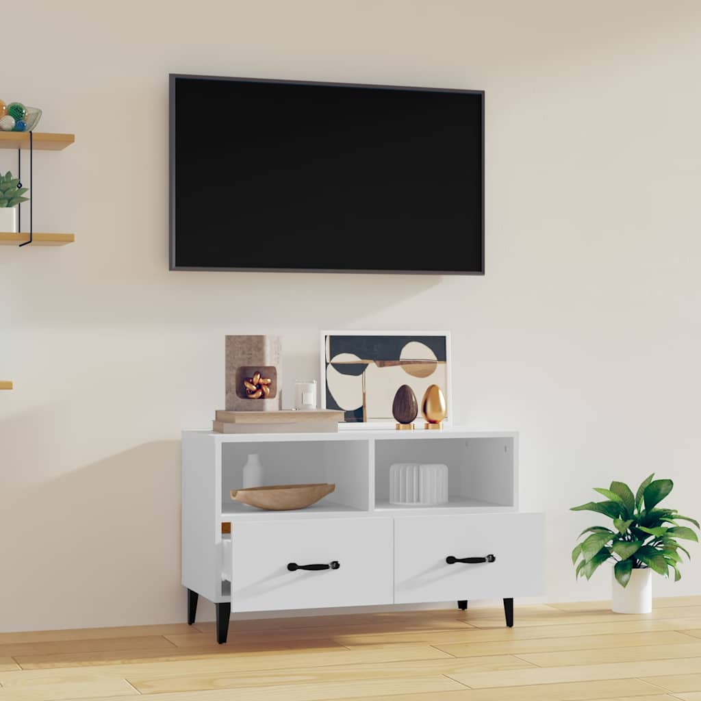 vidaXL Tv-meubel 80x36x50 cm bewerkt hout wit