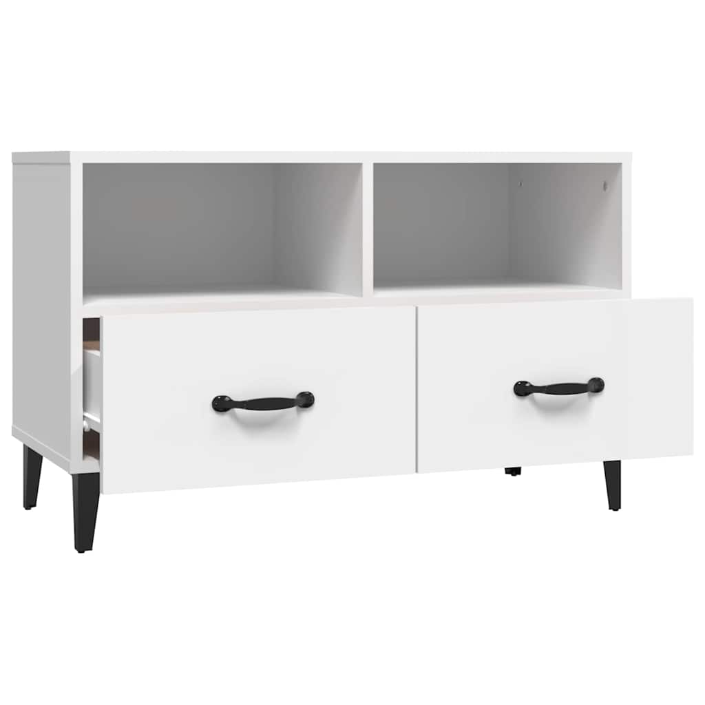 vidaXL Tv-meubel 80x36x50 cm bewerkt hout wit