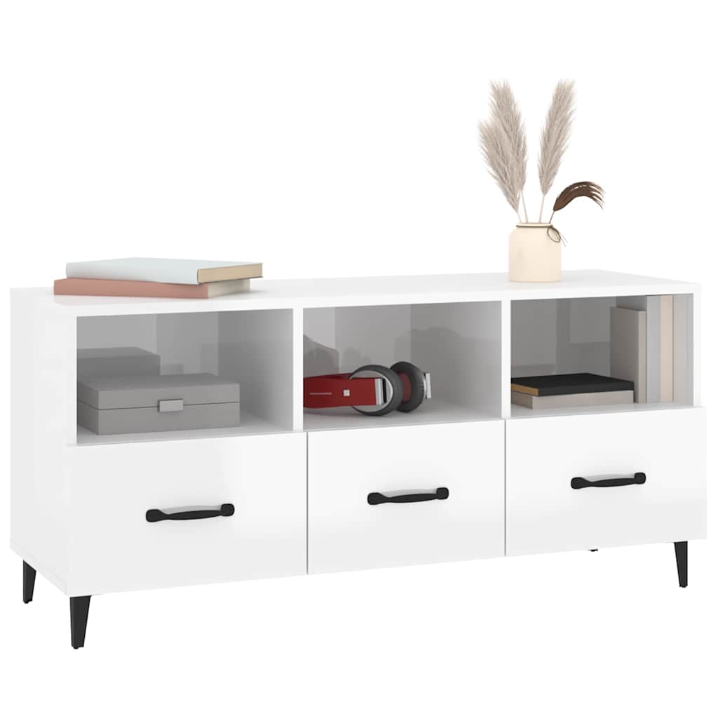 vidaXL Tv-meubel 102x35x50 cm bewerkt hout wit