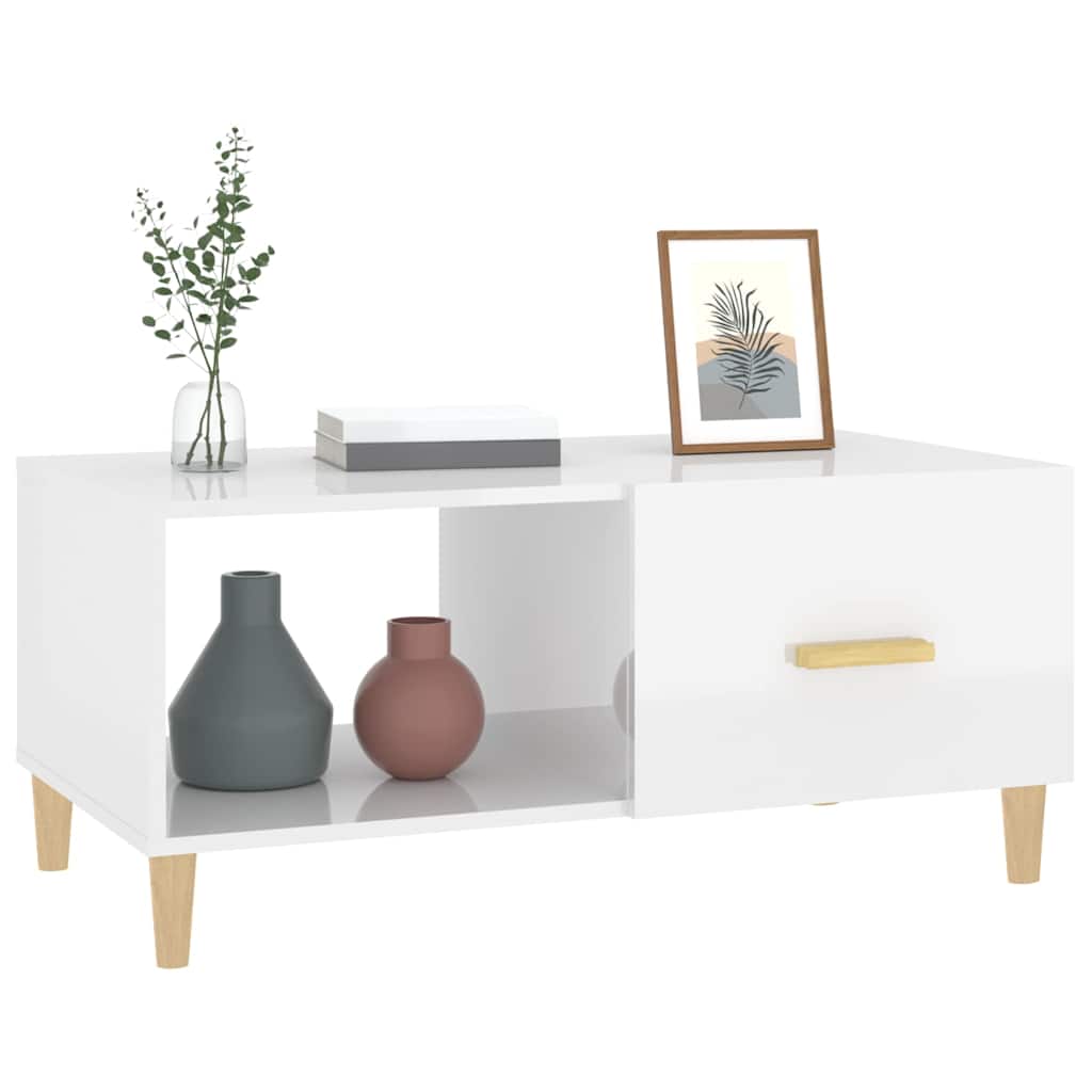 vidaXL Salontafel 89,5x50x40 cm bewerkt hout wit