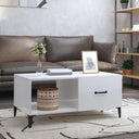 vidaXL Salontafel 90x50x40 cm bewerkt hout wit