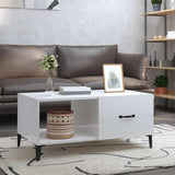 vidaXL Salontafel 90x50x40 cm bewerkt hout wit
