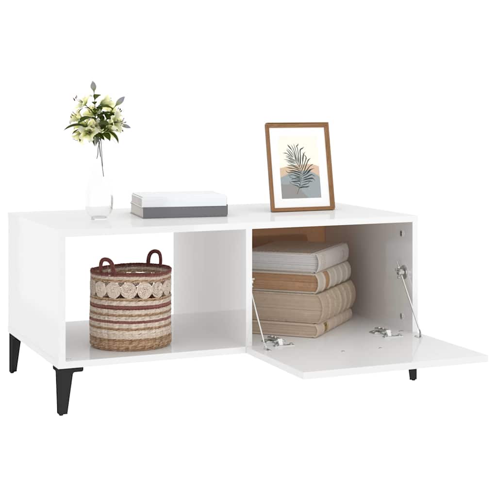 vidaXL Salontafel 90x50x40 cm bewerkt hout wit