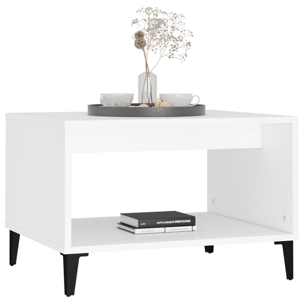 vidaXL Salontafel 60x50x40 cm bewerkt hout wit