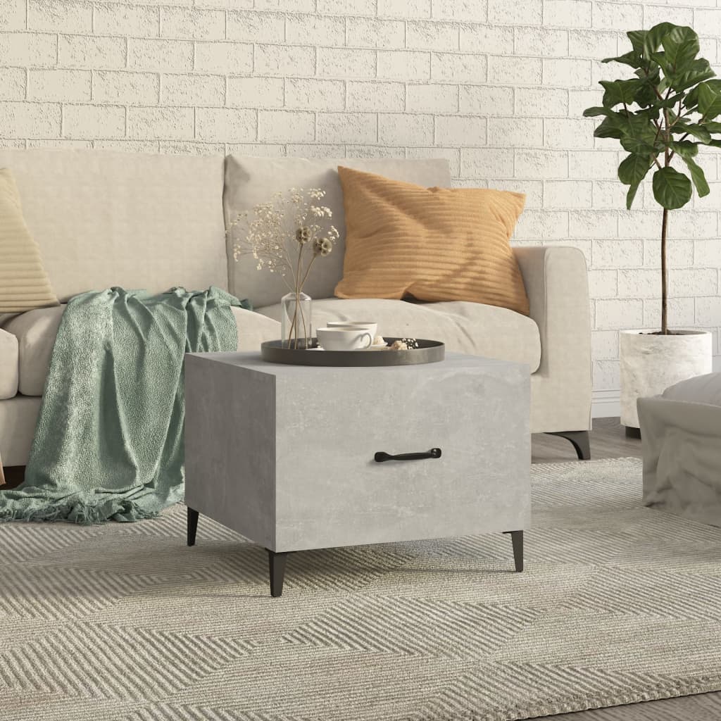 vidaXL Coffee Table with Metal Legs 50x50x40 cm White