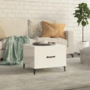 vidaXL Coffee Table with Metal Legs 50x50x40 cm White