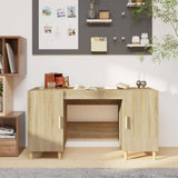vidaXL Bureau 140x50x75 cm bewerkt hout wit