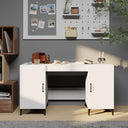 vidaXL Bureau met opslag Oudhout 140 x 50 x 75 cm Bewerkt hout