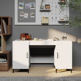 vidaXL Bureau met opslag Oudhout 140 x 50 x 75 cm Bewerkt hout