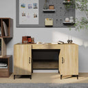 vidaXL Bureau met opslag Oudhout 140 x 50 x 75 cm Bewerkt hout