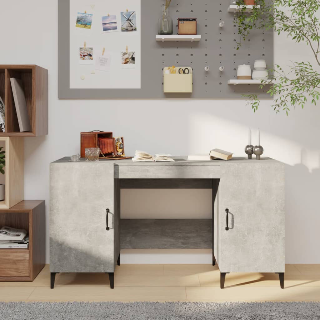 vidaXL Bureau met opslag Oudhout 140 x 50 x 75 cm Bewerkt hout