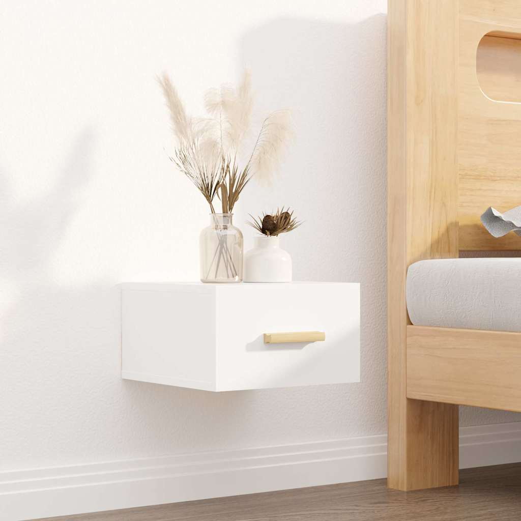 vidaXL Wall-Mounted Nightstand 35x35x20 cm White