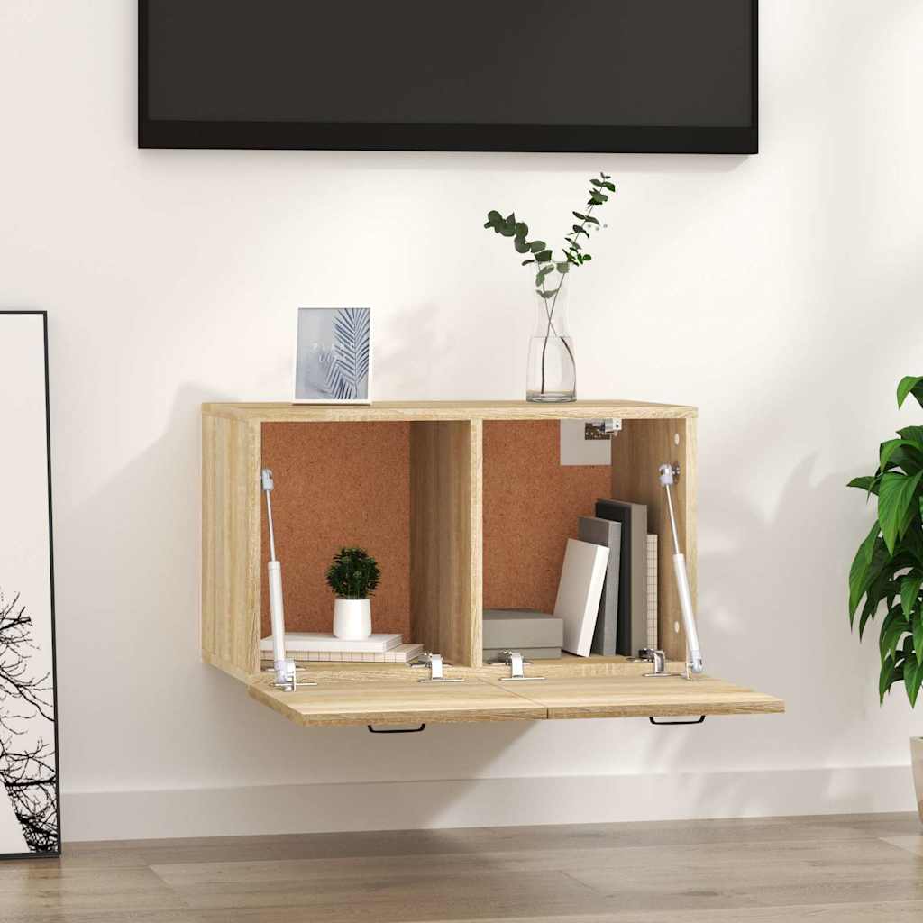vidaXL Wandkast 60x36,5x35 cm bewerkt hout zwart