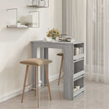 vidaXL Bartafel met opbergrek 102x50x103,5 cm bewerkt hout wit