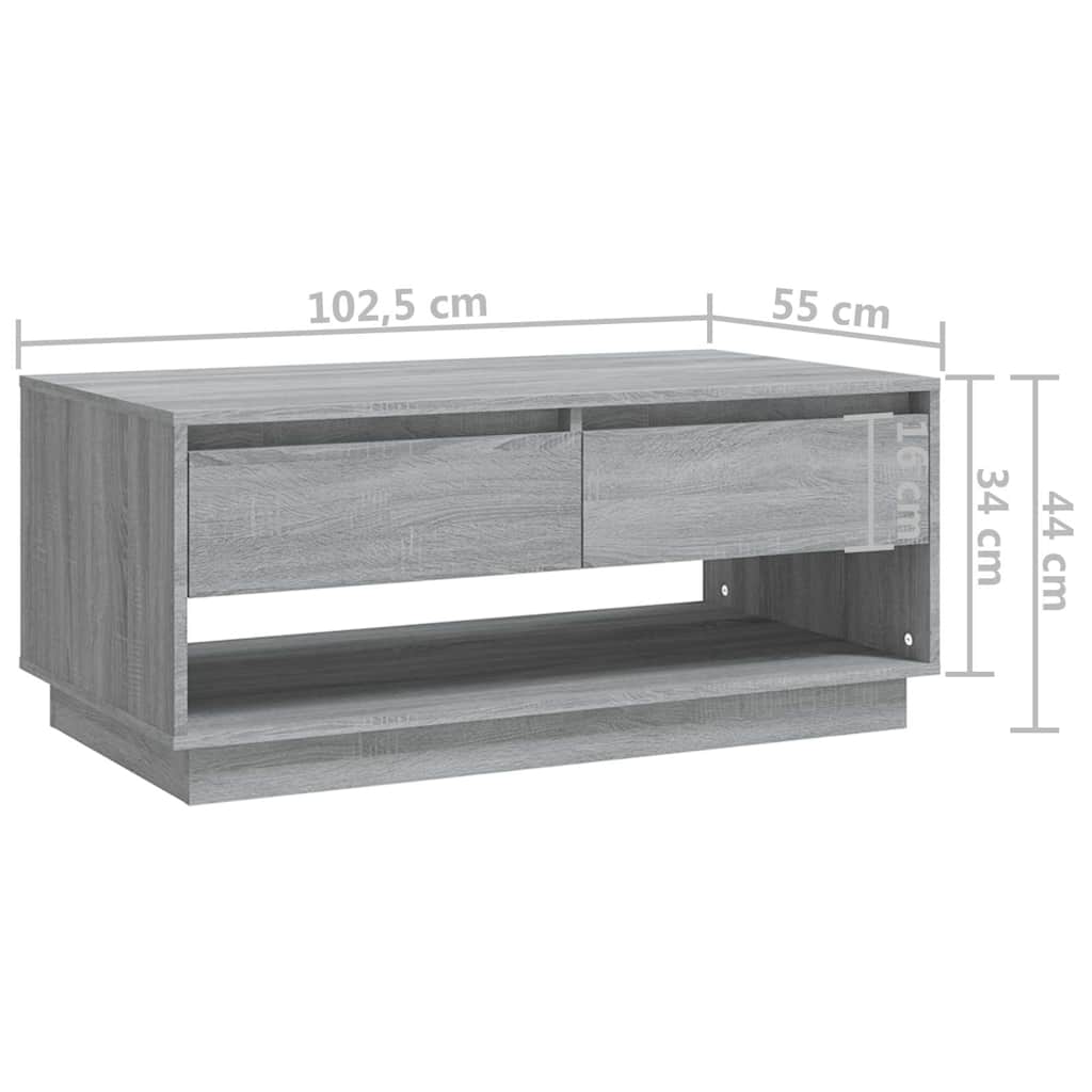 vidaXL Coffee table 102.5x55x44 cm engineered wood white