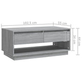 vidaXL Coffee table 102.5x55x44 cm engineered wood white