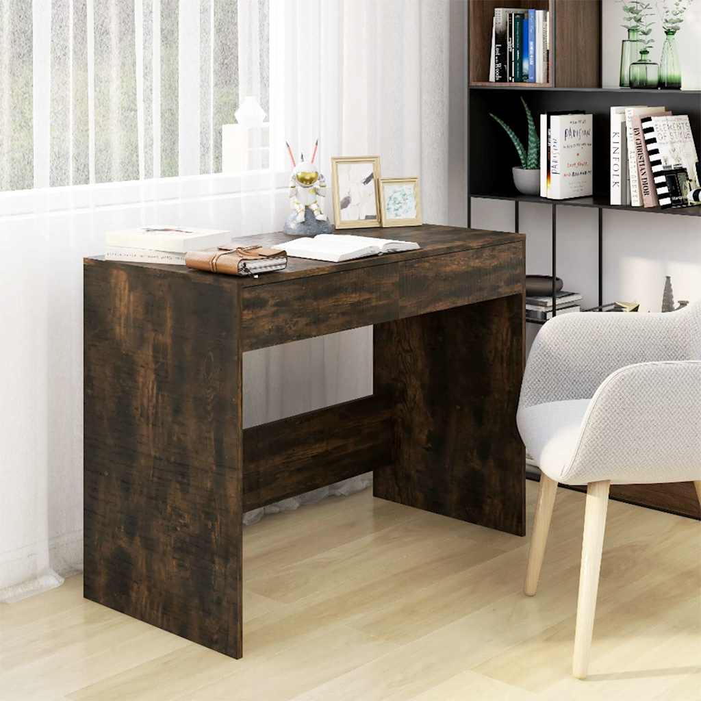 vidaXL Bureau 101x50x76,5 cm bewerkt hout wit