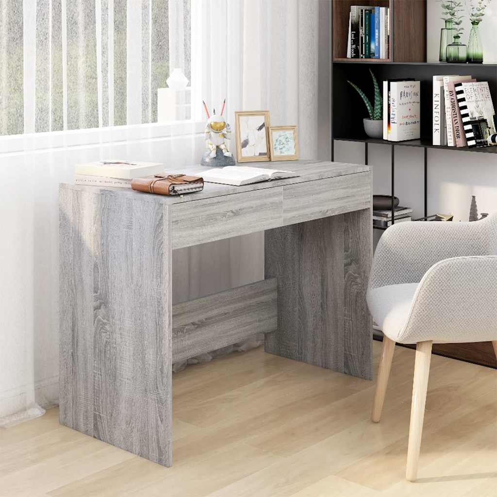 vidaXL Bureau 101x50x76,5 cm bewerkt hout wit