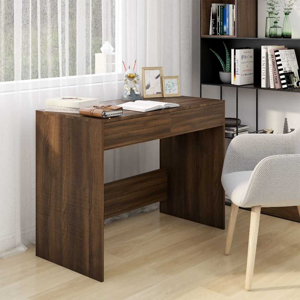 vidaXL Bureau 101x50x76,5 cm bewerkt hout wit