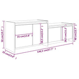 vidaXL Tv-meubel 146,5x35x50 cm bewerkt hout wit