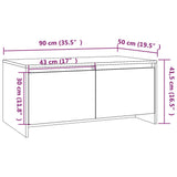 vidaXL Salontafel 90x50x41,5 cm bewerkt hout wit
