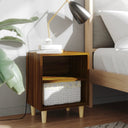 vidaXL Bedkast Zwart Eiken 40 x 30 x 50 cm Bewerkt hout