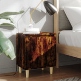 vidaXL Nightstand with Solid Wood Legs 40x30x50 cm White