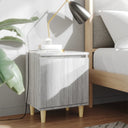vidaXL Nightstand with Solid Wood Legs 40x30x50 cm White