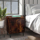 vidaXL Nachtkastje met metalen poten 40x30x50 cm wit