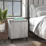 vidaXL Nachtkastje met metalen poten 40x30x50 cm wit