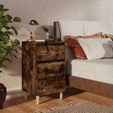 vidaXL Nightstand with Solid Wood Legs 40x35x69 cm White