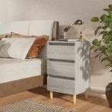 vidaXL Nightstand with Solid Wood Legs 40x35x69 cm White