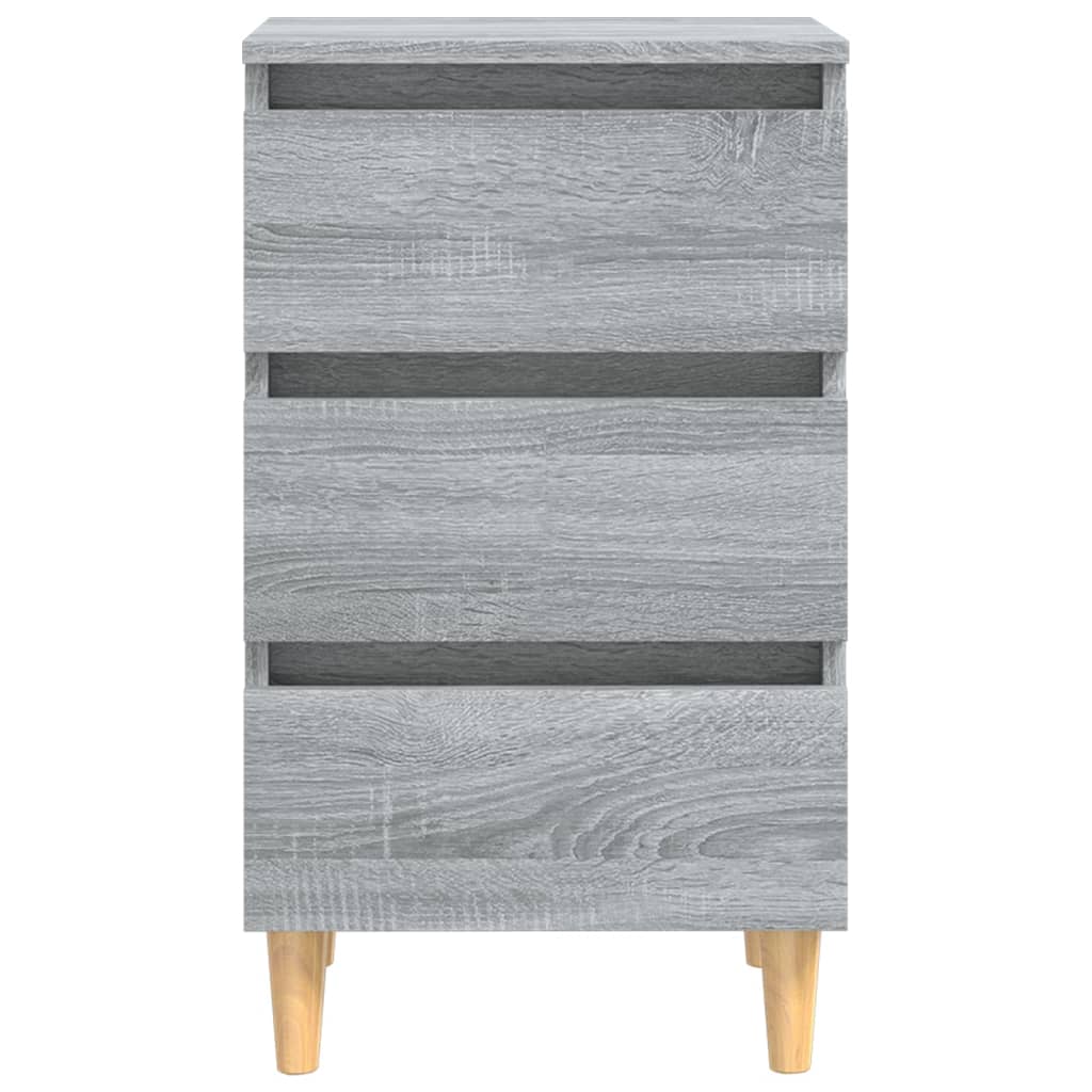vidaXL Nightstand with Solid Wood Legs 40x35x69 cm White