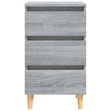 vidaXL Nightstand with Solid Wood Legs 40x35x69 cm White