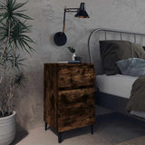 vidaXL Nightstand with metal legs 40x35x69 cm white