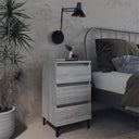vidaXL Nightstand with metal legs 40x35x69 cm white