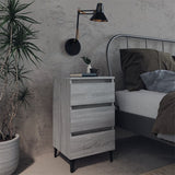 vidaXL Nightstand with metal legs 40x35x69 cm white