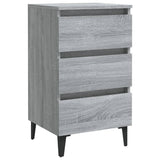vidaXL Nightstand with metal legs 40x35x69 cm white