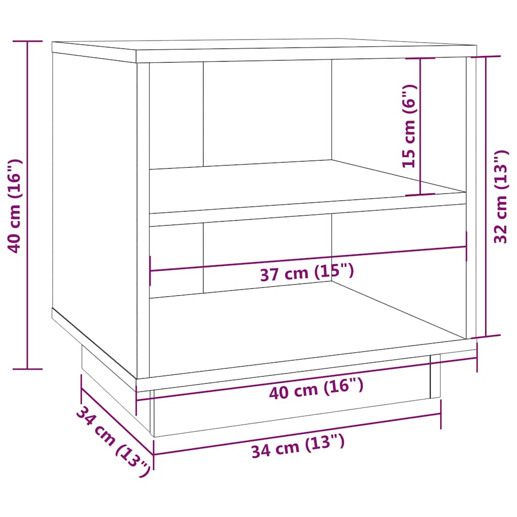 vidaXL Nachtkastjes 2 st 40x34x40 cm massief grenenhout