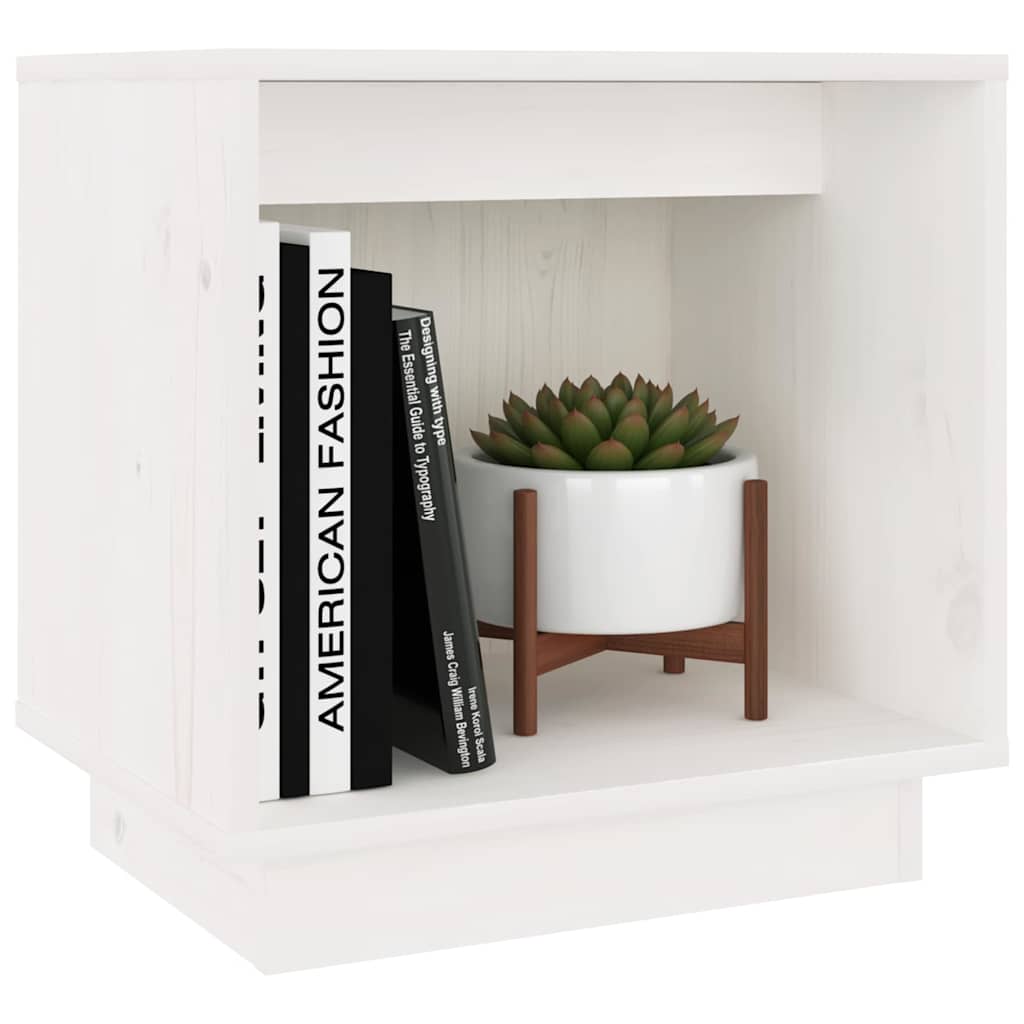 vidaXL Bedside tables 2 pcs 40x30x40 cm solid pine wood white