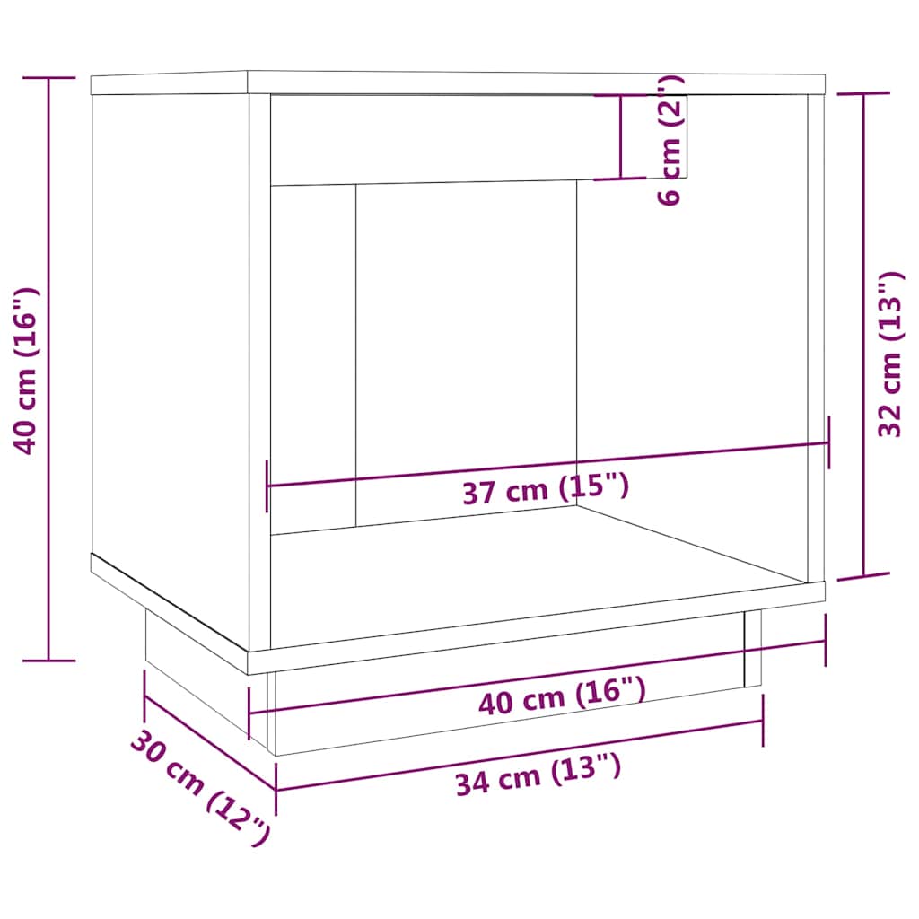 vidaXL Bedside tables 2 pcs 40x30x40 cm solid pine wood white