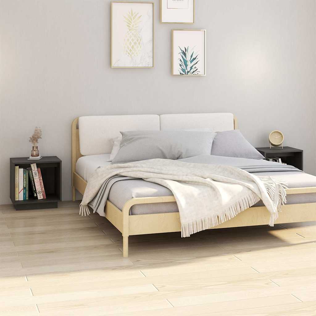 vidaXL Bedside tables 2 pcs 40x30x40 cm solid pine wood white