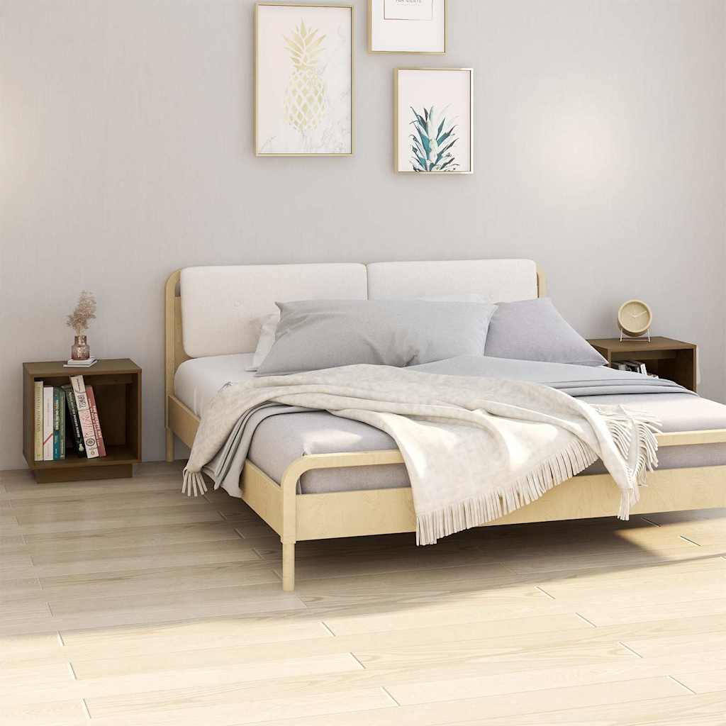 vidaXL Bedside tables 2 pcs 40x30x40 cm solid pine wood white
