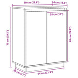 vidaXL Dressoir 60x34x75 cm massief grenenhout