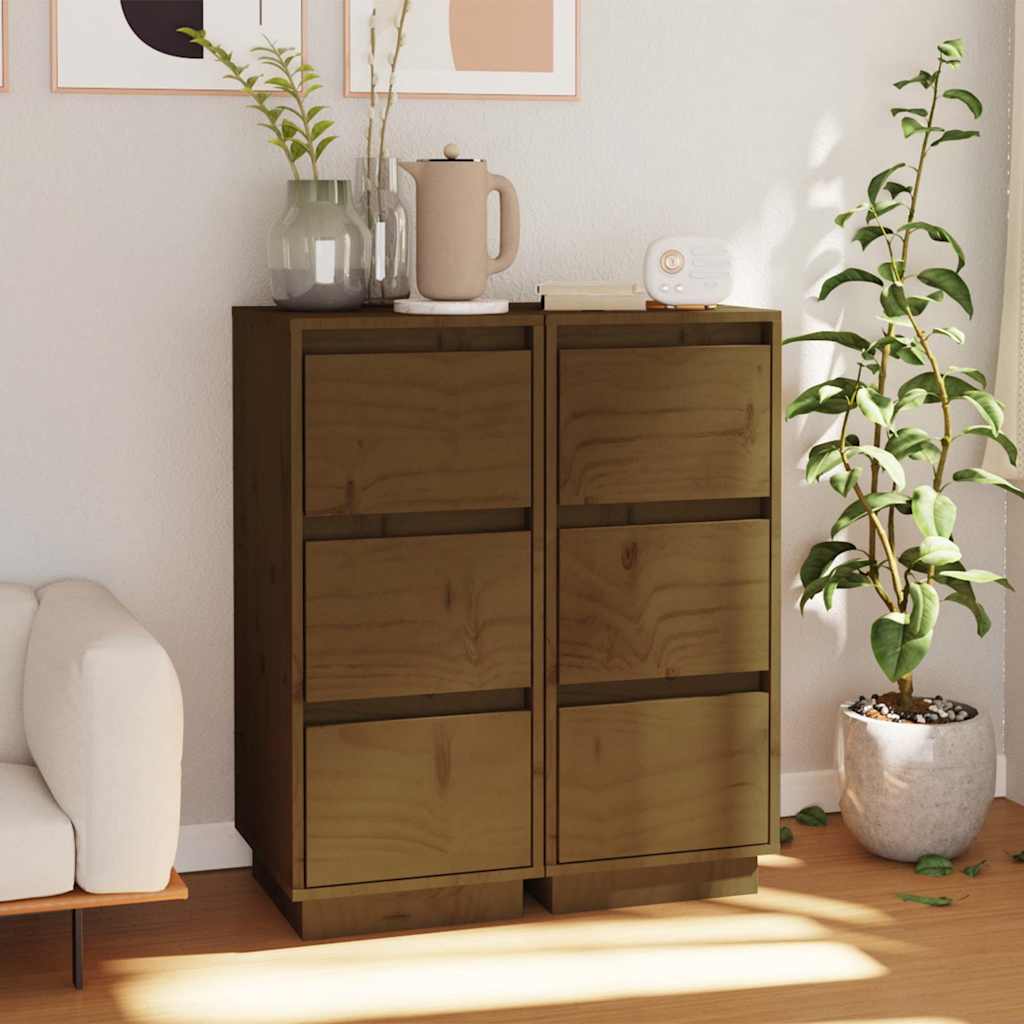vidaXL Dressoir 32x34x75 cm massief grenenhout