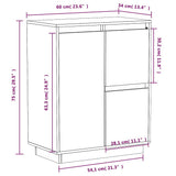vidaXL Dressoir 60x34x75 cm massief grenenhout