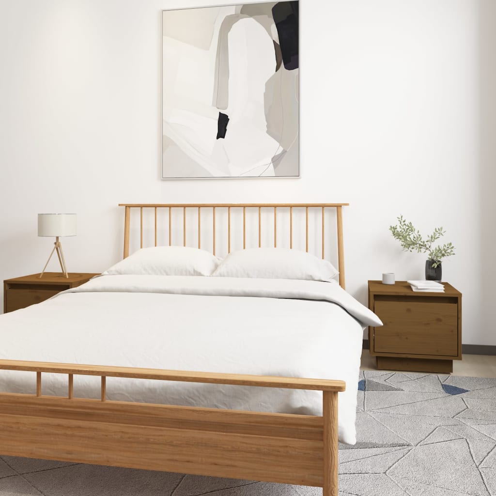 vidaXL Nightstand 35x34x32 cm solid pine wood